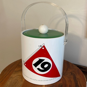 Vintage 19th Hole Insulated Ice Bucket Golf Ball Lid w/ Handle Made In The‎ USA